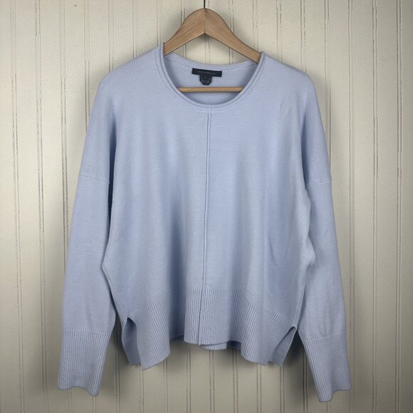 French Connection Soft Blue Sweater Women's Size Large Relaxed Fit Cozy & Casual - Picture 1 of 9